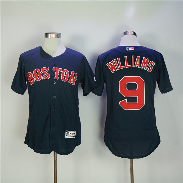 MLB Boston Red Sox 9 Ted Williams Navy Blue Flexbase Baseball Jerseys