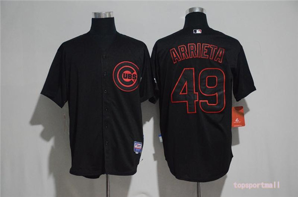 MLB Chicago Cubs 49 Jake Arrieta Black Ice Cool Base Baseball Jersey