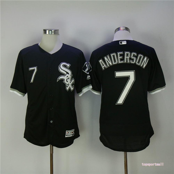 MLB Chicago White Sox 7 Tim Anderson Black Flexbase Baseball Jerseys