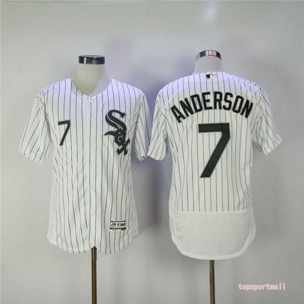 MLB Chicago White Sox 7 Tim Anderson White Flexbase Baseball Jerseys