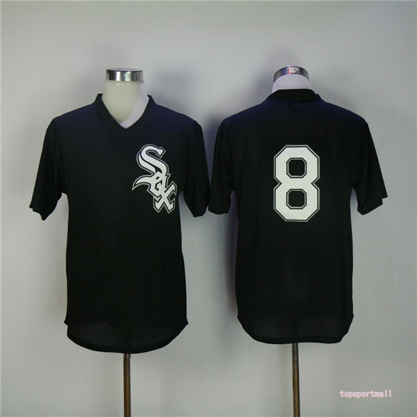 MLB Chicago White Sox Bo Jackson Black BP Throwback Baseball Jerseys