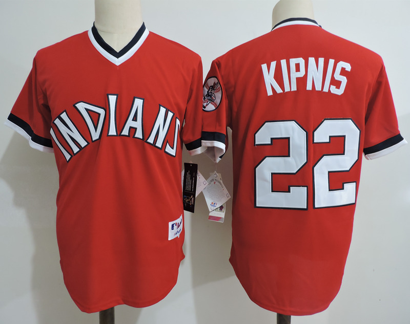 MLB Cleveland Indians #22 Jason Kipnis Cream Flexbase Authentic Collection Stitched Red Jersey