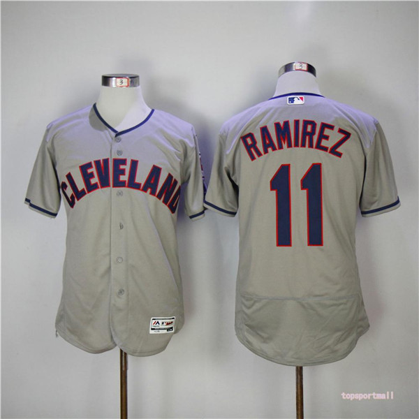 MLB Cleveland Indians 11 Jose Ramirez Gray Flexbase Baseball Jersey