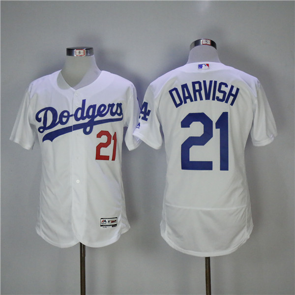 MLB Los Angeles Dodgers 21 Yu Darvish White Flexbase Baseball Jersey