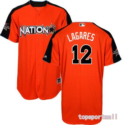 MLB National League 2017 All Star 12 Juan Lagares Orange Baseball Jerseys