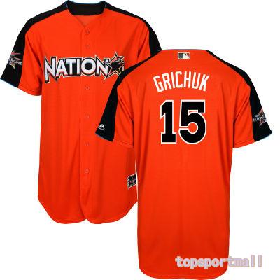 MLB National League 2017 All Star 15 Randal Grichuk Orange Baseball Jerseys