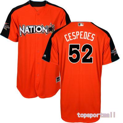 MLB National League 2017 All Star 52 Yoenis Cespedes Orange Baseball Jerseys