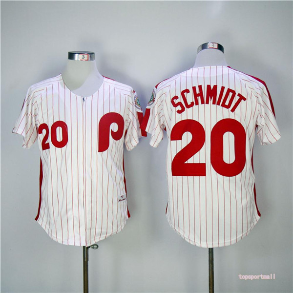 MLB Philadelphia Phillies 20 Mike Schmidt White 1983 Throwback Cool Base Baseball Jersey