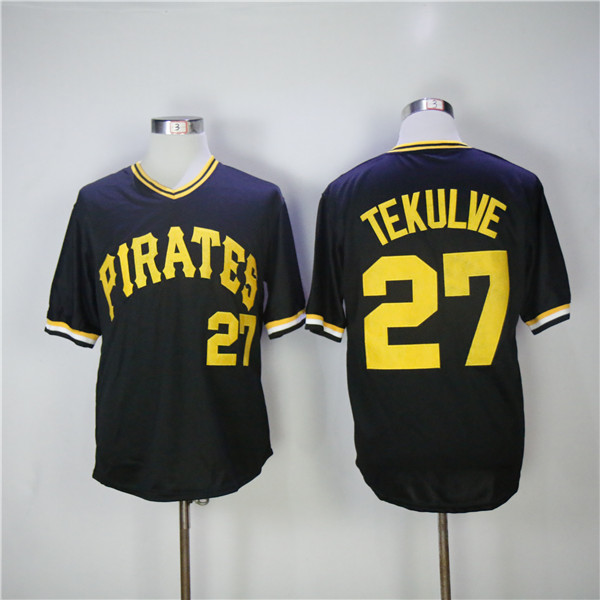 MLB Pittsburgh Pirates 27 Jung Ho Kang Black Throwback Baseball Jerseys
