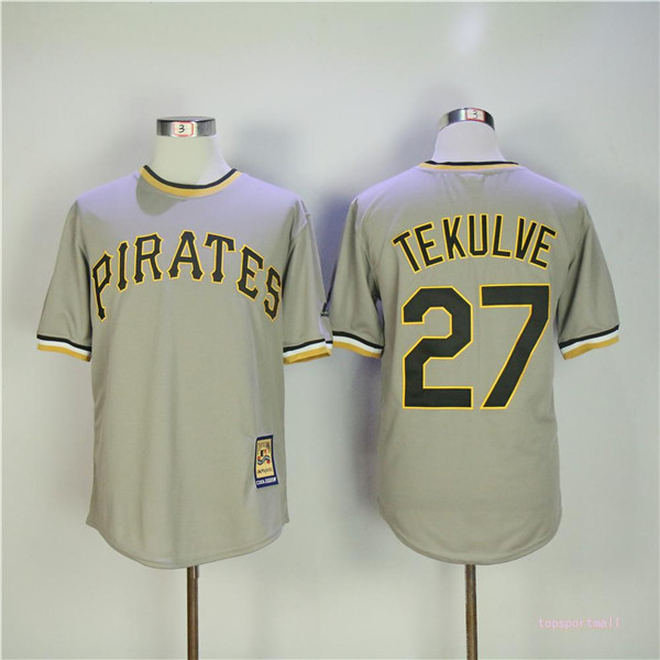 MLB Pittsburgh Pirates 27 Jung Ho Kang Gray Pullover Throwback Baseball Jerseys