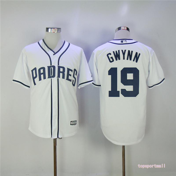 MLB San Diego Padres 19 Tony Gwynn White Cool Base Baseball Jersey