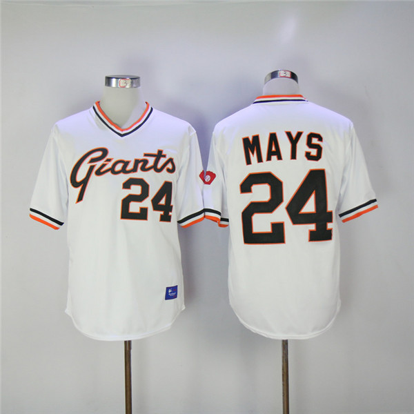 MLB San Francisco Giants 24 Willie Mays White Pullover Cool Base Baseball Jersey