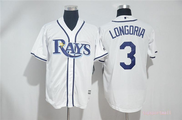 MLB Tampa Bay Rays 3 Evan Longoria White Cool Base Baseball Jersey