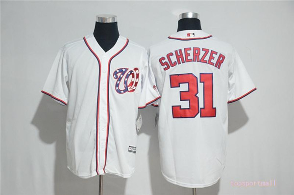 MLB Tampa Bay Rays 31 Max Scherzer White Cool Base Baseball Jersey