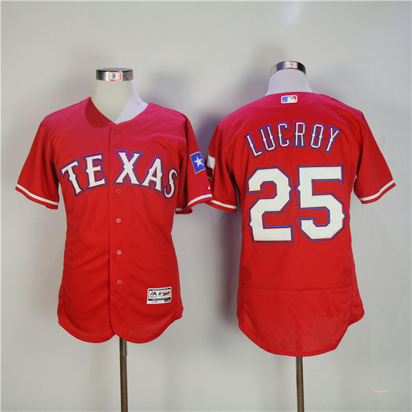 MLB Texas Rangers 25 Jonathan Lucroy Red Flexbase Baseball Jerseys