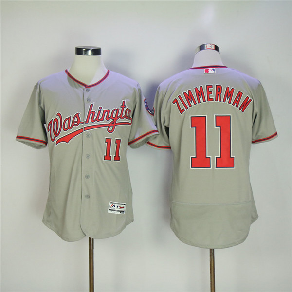 MLB Washington Nationals 11 Ryan Zimmerman Gray Flexbase Baseball Jerseys