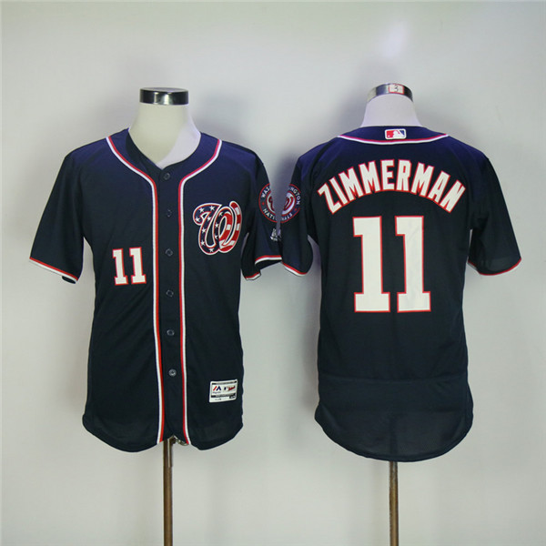 MLB Washington Nationals 11 Ryan Zimmerman Navy Blue Flexbase Baseball Jerseys