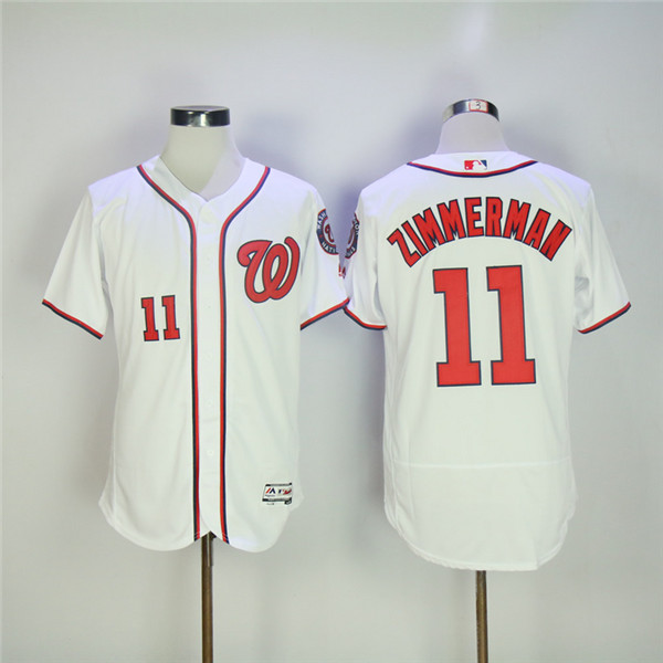 MLB Washington Nationals 11 Ryan Zimmerman White Flexbase Baseball Jerseys