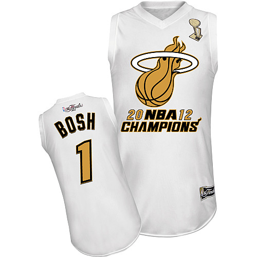 Majestic Miami Heat 1 Chris Bosh 2012 NBA Finals Champions White Jersey