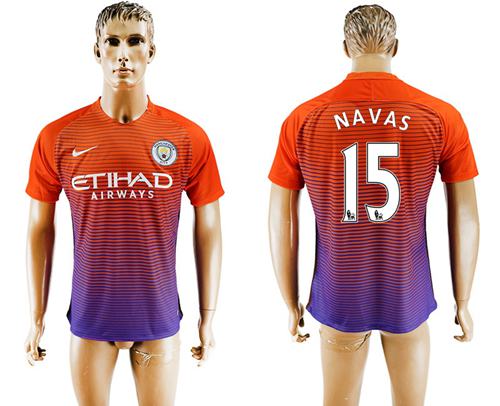 Manchester City 15 Navas Sec Away Soccer Club Jersey