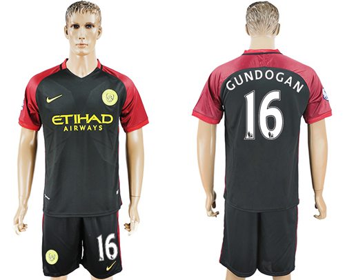 Manchester City 16 Gundogan Away Soccer Club Jersey