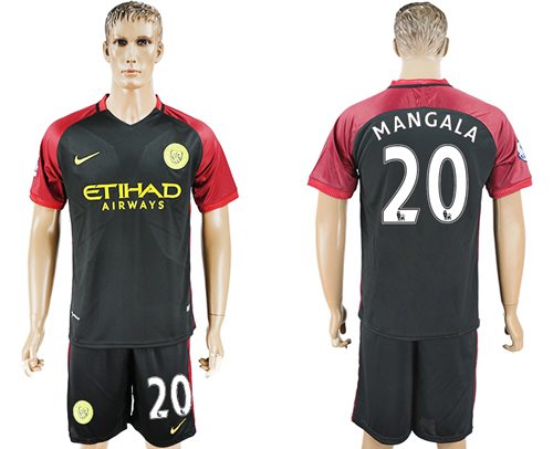 Manchester City 20 Mangala Away Soccer Club Jersey
