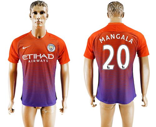 Manchester City 20 Mangala Sec Away Soccer Club Jersey