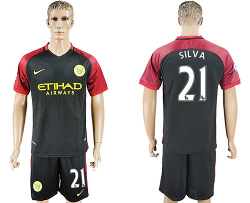 Manchester City 21 Silva Away Soccer Club Jersey