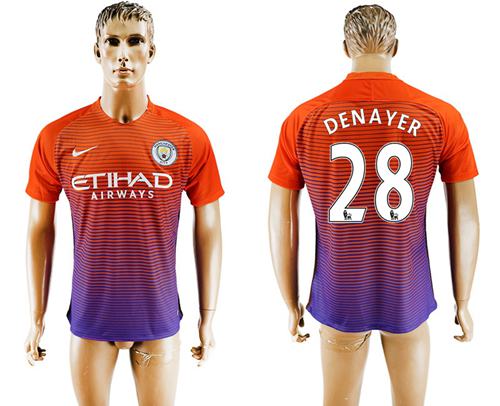 Manchester City 28 Denayer Sec Away Soccer Club Jersey