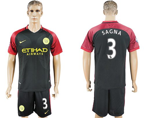 Manchester City 3 Sagna Away Soccer Club Jersey