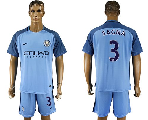 Manchester City 3 Sagna Home Soccer Club Jersey