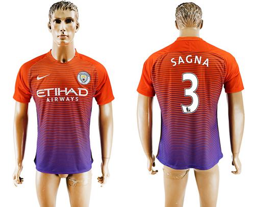 Manchester City 3 Sagna Sec Away Soccer Club Jersey