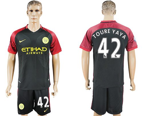 Manchester City 42 Toure Yaya Away Soccer Club Jersey