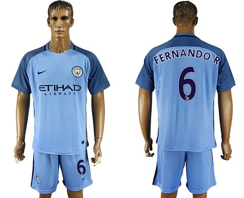 Manchester City 6 FernandoR Home Soccer Club Jersey