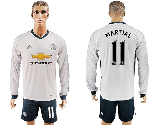 Manchester United 11 Martial Sec Away Long Sleeves Soccer Club Jersey