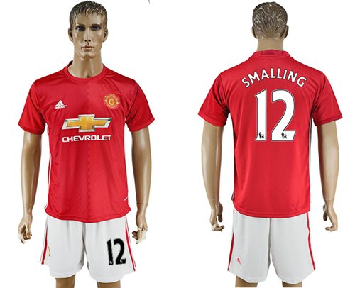 Manchester United 12 Smalling Red Home Soccer Club Jersey