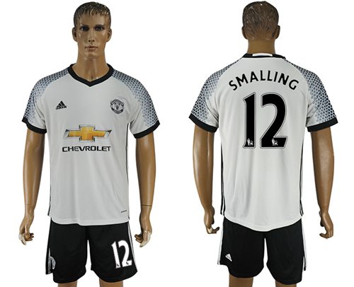 Manchester United 12 Smalling White Soccer Club Jersey