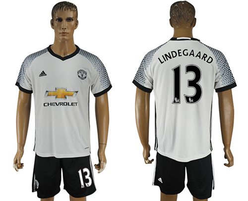 Manchester United 13 Lindegaard White Soccer Club Jersey