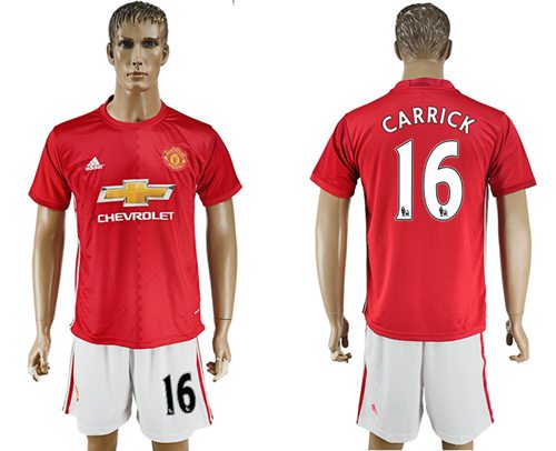 Manchester United 16 Carrick Red Home Soccer Club Jersey