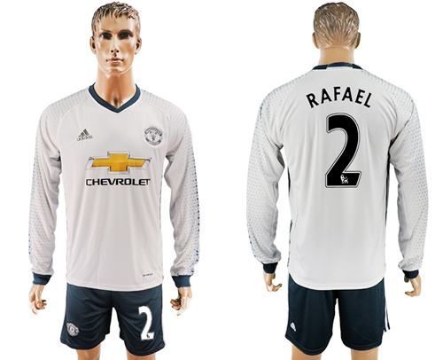 Manchester United 2 Rafael Sec Away Long Sleeves Soccer Club Jersey