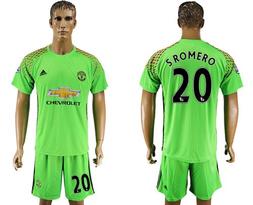 Manchester United 20 S Romero Green Soccer Club Jersey