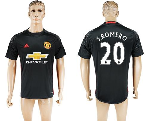 Manchester United 20 Sromero Black Goalkeeper Soccer Club Jersey