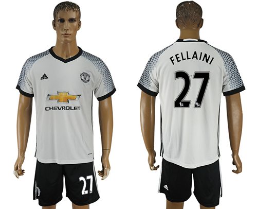 Manchester United 27 Fellaini White Soccer Club Jersey