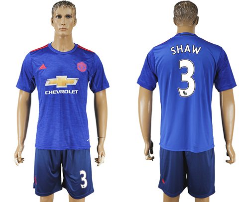 Manchester United 3 Shaw Away Soccer Club Jersey