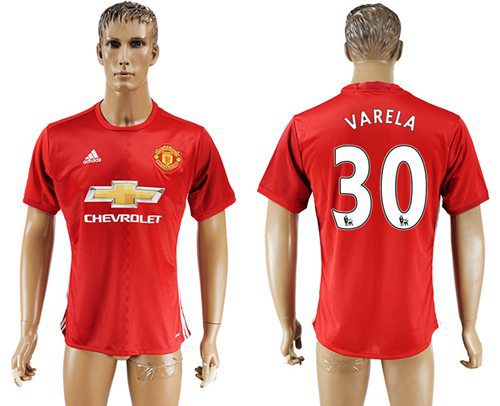 Manchester United 30 Varela Red Home Soccer Club Jersey