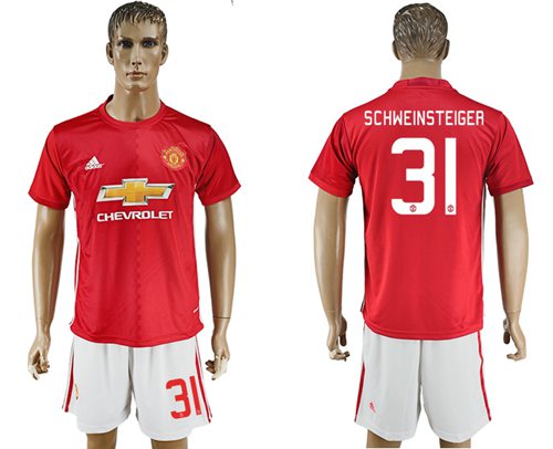Manchester United 31 Schweinsteiger Home League Soccer Club Jersey