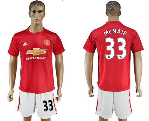Manchester United 33 McNAIR Red Home Soccer Club Jersey