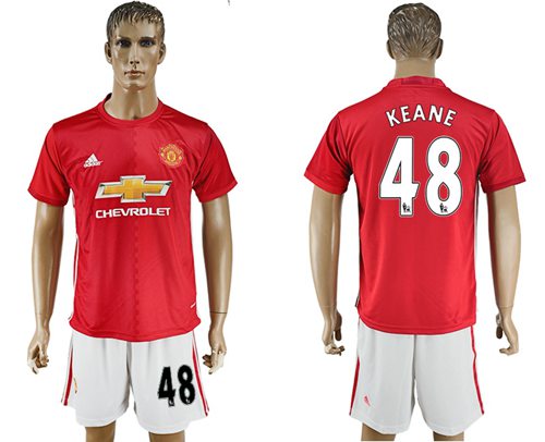 Manchester United 48 Keane Red Home Soccer Club Jersey
