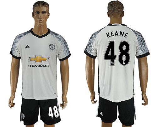 Manchester United 48 Keane White Soccer Club Jersey