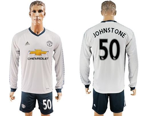 Manchester United 50 Johnstone Sec Away Long Sleeves Soccer Club Jersey